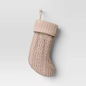 NEW Wondershop 20" Cable Knit Christmas Stocking - Khaki